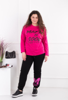 Жіночий чорно-рожевий спортивний костюм батал