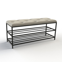 Банкетка для обуви Женева-1 100см велюр бежевый 3-0-9005