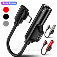2 в 1 USB типу C до 3,5 мм роз'єм для навушників адаптер Aux кабель конвертер телефон навушники USB type C 3,5 мм роз'єм адаптери