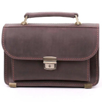 Барсетка шкіра вінтаж крейзі хорс ручна робота Коричневий (1939512669)