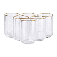 Набір склянок Stunning низьких ребристих 6 штук по 450 мл, прозорий