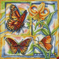 Схема для вышивки Бабочки и лилия