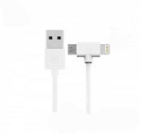 Кабель Combo 2-in-1 Axe Lightning/microUSB 1м white WK 304702