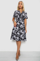 Сукня софт на запах із принтом, колір чорний, 230R0107