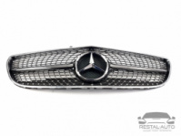 Решетка радиатора на Mercedes CLS-Class C218 2014-2018 год Diamond ( Черная с хром вставками )