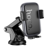 Автотримач для телефона HOCO H79 Vista push-type car holder (center console) Black Metal Gray (6942007647892)