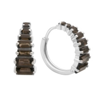 Серебряные серьги CatalogSilver с натуральным раухтопазом (дымчатым кварцем) 2.8ct (2177937)