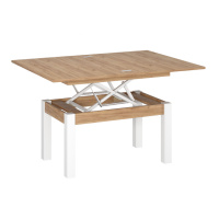 Стол-трансформер Art In Head B-Fly Glass 900x510x600 Дуб крафт золотой/Белые ноги/Графитовое стекло (TB10121200112)