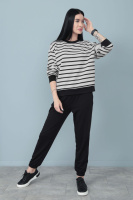 Демісезонний костюм в смужку «Delight» оптом | Батал Чорний, 50-52