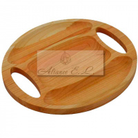 Менажница 3-х секционная с ручками 33х30х2,0 см