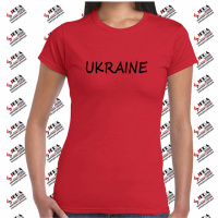 Футболка «UKRAINE» жіноча, червона