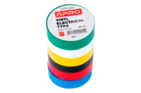 Лента изоляционная Apro 10 м x 17 x 0.14 мм ассорти (ET-10SET6) (6 шт.)