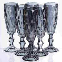 Набір келихів для шампанського Fractal 6 штук по 180 мл HP-19-268 прозорий келих для напоїв ігристого вина