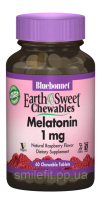 Мелатонін 1мг, Смак Малини, Earth Sweet Chewables, Bluebonnet Nutrition, 60 жувальних таблеток