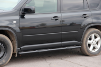 Боковые Трубы BB002 Черные (2 шт., Нержавейка) для Nissan X-trail T31 2007-2014 гг
