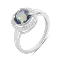 Серебряное кольцо CatalogSilver с мистик топазом 2.354ct, вес изделия 2,9 гр (2190332) 17 размер