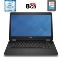 Ультрабук Б-класс Dell Latitude E7470 / 14« (1920x1080) IPS / Intel Core i7-6600U (2 (4) ядра по 2.6 - 3.4 GHz) / 8 GB DDR4 / 256 GB SSD / Intel HD