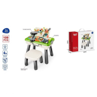 Ігровий столик з мозаїкою 109 деталей, стільчик, електричний шуруповерт, викрутка, валізка.