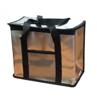 Термосумка для транспортировки холодных и горячих продуктов Серая с черными ручками 25 литров 35х32х19