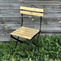 Стул со спинкой садовый металлодеревянный складной