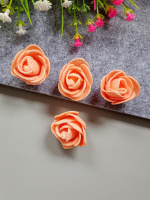 Цветок розы из фоамирана /  Диаметр 3,0 см, высота 2,5 см/ персиковый