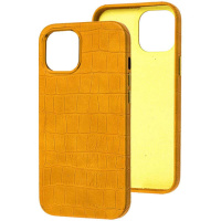 Шкіряний чохол Croco Leather для Apple iPhone 14 Pro Max (6.7«), Yellow - купити в SmartEra.ua