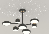 Светодиодная потолочная люстра SVLIGHT LED XI3347-7 BK+FGD 120W