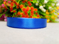 Атласная лента/ 1,2 см/ 23 метра/ синий электрик