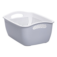 Корзина-друшлак 2 в 1 для мытья овощей, фруктов и зелени 32×23×13 (см) Белый HP-45-5W
