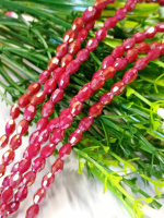 Хрусталь/ Овал/ 4×6мм/ 20 шт / темно красный матовый с АБ