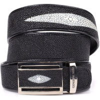 Ремень-автомат STINGRAY LEATHER 18203 из натуральной кожи морского ската Черный