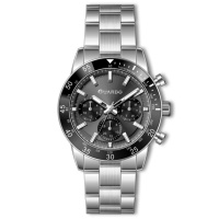 Чоловічий наручний годинник Guardo 012823-4 Silver-Black з нержавіючої сталі