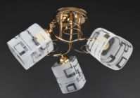 Люстра потолочная на 3 лампочки 6671/3B-gd Золото 24х44х44 см.