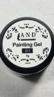 Краска для розпису на нігтях AND без липкого шару, #1, чорний. 7гр.