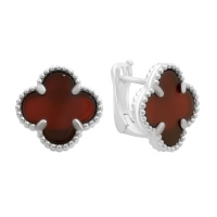 Серебряные серьги CatalogSilver с натуральным агатом (2199328)