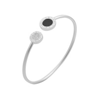 Серебряный браслет CatalogSilver с натуральным ониксом, фианитами, вес изделия 9,07 гр (2175483) 18 размер