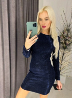 Вечірнє плаття з люрексом «Minor» | Розпродаж моделі 48, Темно-синій