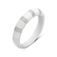 Серебряное кольцо CatalogSilver с фианитами, емаллю, вес изделия 3,18 гр (2180760) 18.5 размер