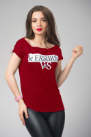 Футболка «Челсі» оптом | Норма і батал | Розпродаж моделі 42-44, Бордовий