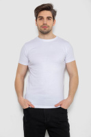 Футболка чоловіча однотонна базова, колір білий, 244R2408
