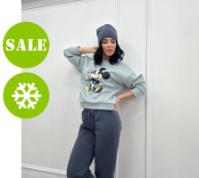 Двокольоровий спортивний костюм з шапкою «Minnie» оптом | Норма | Розпродаж моделі