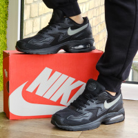 Мужские Чёрные Кроссовки N!ke 90 Air Max 2 Кожаные Найки для бега (размеры: 41,42,43,44,45) Видео Обзор