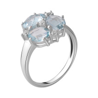 Серебряное кольцо CatalogSilver с натуральным топазом 4.073ct, вес изделия 3,52 гр (2049739) 18.5 размер