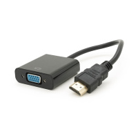 Конвертер HDMI (папа) на VGA(мама) 10cm, Black, 4K/2K, Пакет Q250