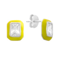 Серебряные серьги CatalogSilver с фианитами, емаллю (60002255)