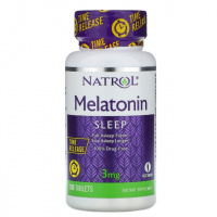 Мелатонин, Медленное высвобождение, Melatonin, Time Release, Natrol, 3 мг, 100 таблеток