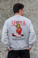 Утеплений оверсайз світшот на флісі з принтом Without Senna Gray