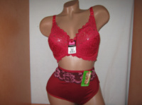 Комплект білизни бордо: бюстгальтер чашка D і сліпи великі розміри