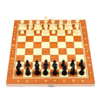 Настольная игра 3в1 шахматы, шашки, нарды, 34x34см, дерево