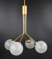 Люстра подвесная на 4 лампочки 26616 Латунь 50-140х37х37 см.